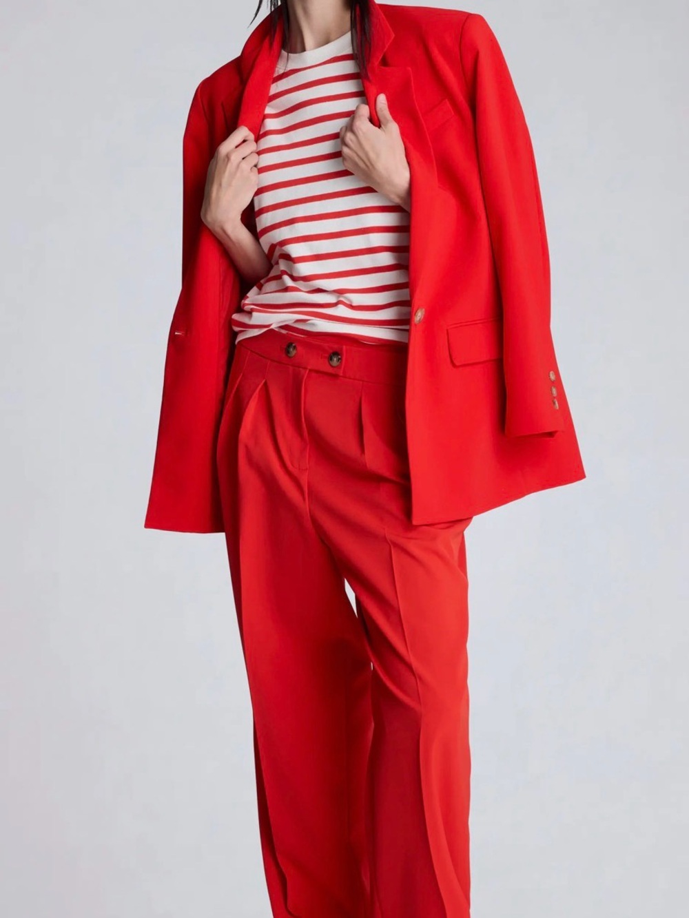 Kenneth Cole Pleat Front Red Wide-Leg Trousers, NWT, so chic!, size 2